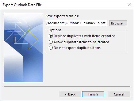 Exportar el correo electrónico de Outlook a CSV
